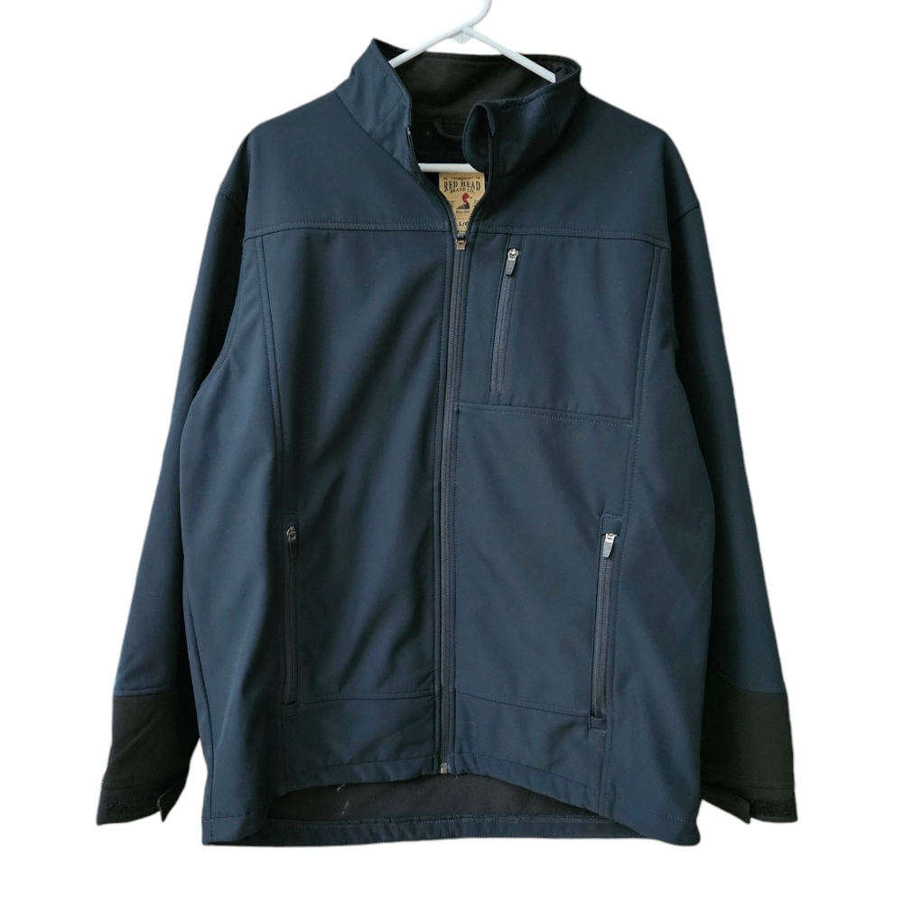 RedHead Men's Softshell Jacket Fleece Lining  Size Large Blue Black
